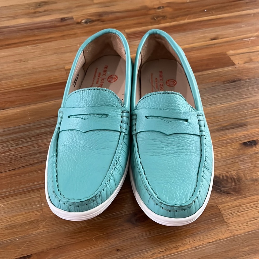Marc Joseph Big Kids Leather Penny Loafer Size 4.5 Emerald Green